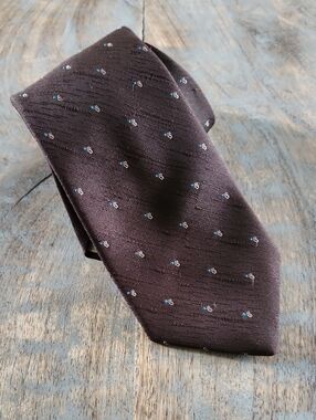 Vintage Givenchy Monsieur Brown & Blue Patterned Necktie Silk Blend